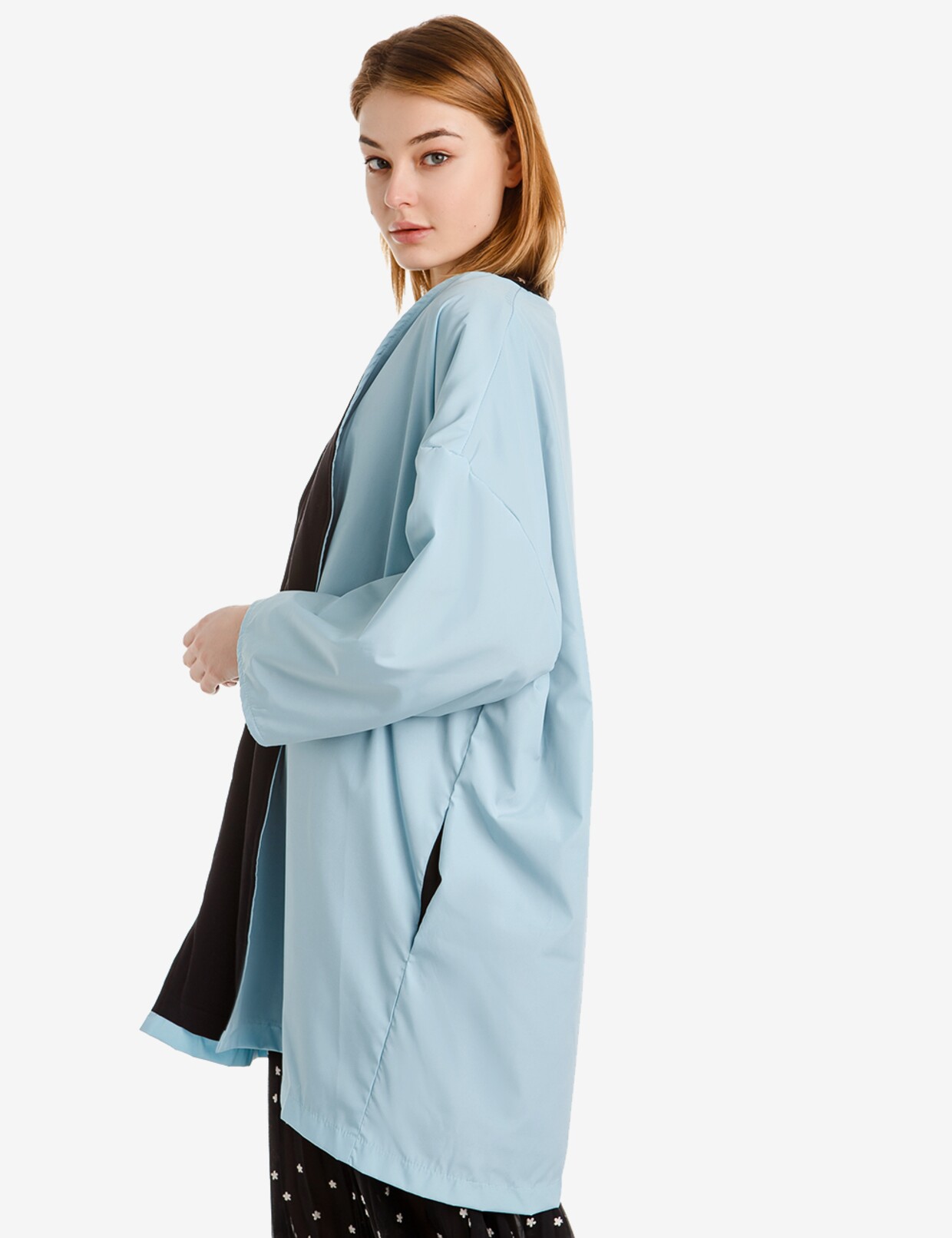 Пальто-кимоно короткое двустороннее